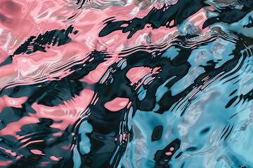 Wall Mural - Abstract water ripples in pink, blue, and black