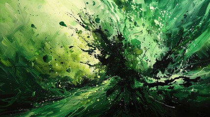 Leinwandbilder - Exploding with green color