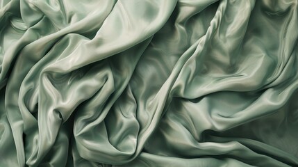Poster - Top view of pale green silk drapes