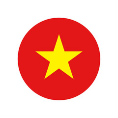 Wall Mural - Round Vietnam flag icon