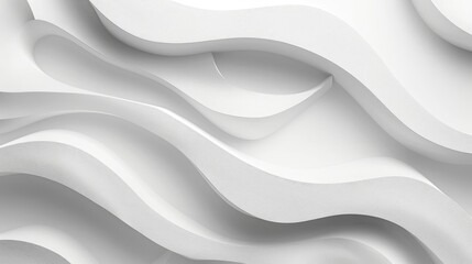 White background with textured wavy shapes with soft shadows creating a modern pattern