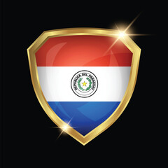 Wall Mural - Paraguay Flag Golden Shield Logo