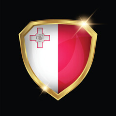 Sticker - Malta Flag Golden Shield Logo