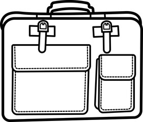 Wall Mural - Briefcase outline illustration vector