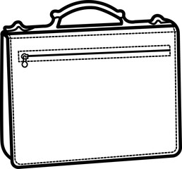 Wall Mural - Briefcase outline illustration vector