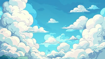 Wall Mural - blue sky with clouds.