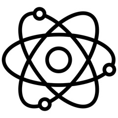 atom icon illustration design with outline