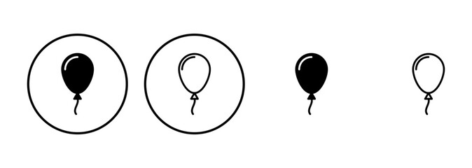 Wall Mural - Balloon icon set. party balloon icon decoration birthday vector. Balloon black silhouette icon