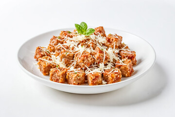 Canvas Print - Italian Meatballs with Parmesan Cheese and Basil