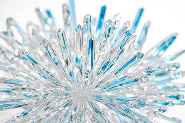 Poster - Abstract Blue and White Crystal Close-Up