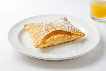 Poster - Fried Pastry with Coconut Flakes on White Plate