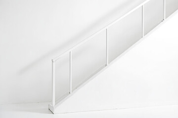 Poster - White Staircase Railing Against White Wall