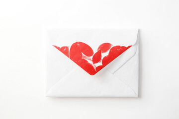 Poster - White Envelope with Red Heart Design