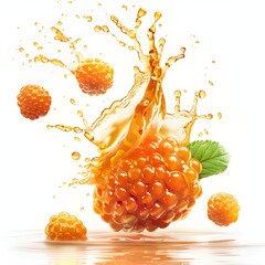 Wall Mural - Cloudberry Splash Vibrant Water Droplets