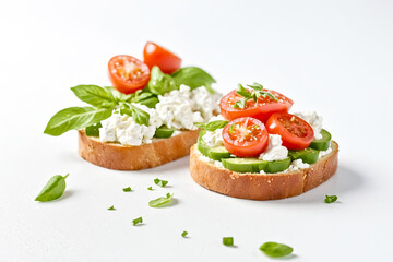 Wall Mural - Tomato, Cucumber and Cream Cheese Sandwich