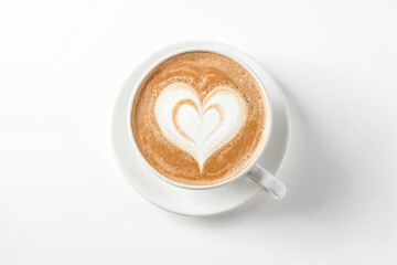 Canvas Print - Latte Art Heart in White Cup