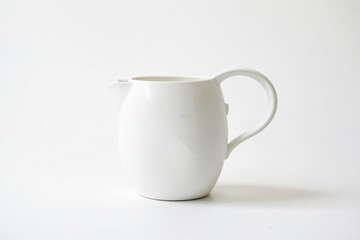 Poster - White Ceramic Pitcher on a White Background