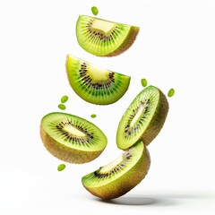 Wall Mural - Sliced ​​kiwi, isolated kiwi