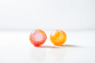 Wall Mural - Two Colorful Candies On A White Surface