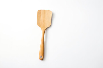 Wooden Spatula on White Background