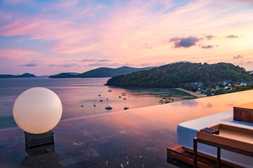 Canvas Print - Rooftop bar view in Ao Yon Yai beach in Phuket, Thailand