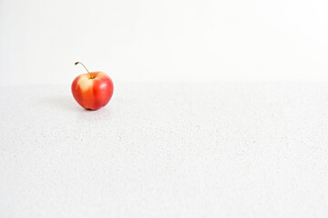 Wall Mural - Single Red Apple on White Background