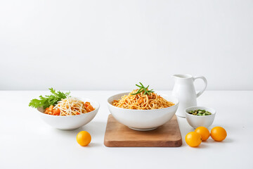 Wall Mural - Simple Noodle Bowl with Fresh Ingredients