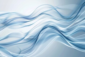Poster - Abstract blue and white background with dynamic waves, perfect for technology or digital marketing themes.