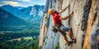 © David - Rock climber scaling a steep cliff face