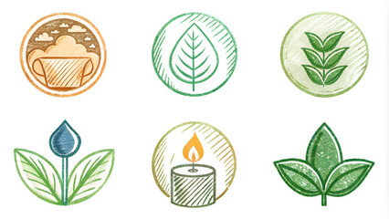 Canvas Print - Ecology, organic icon set. Eco-icons