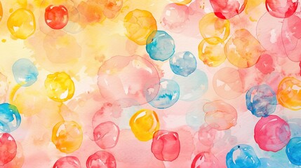 Canvas Print - Dreamy watercolor bubble gum background with soft and whimsical quality