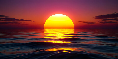 Wall Mural - Stunning ocean sunset with vibrant colors