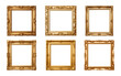 © degungpranasiwi - Collection of antique gold picture square frames isolated on a transparent background, PNG