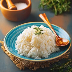 Boiled cooked white Basmati rice