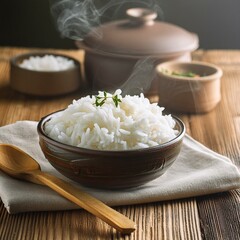 Wall Mural - Boiled cooked white Basmati rice