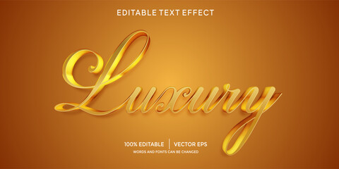 Poster - Editable vector Luxury text effect with modern style 3d design