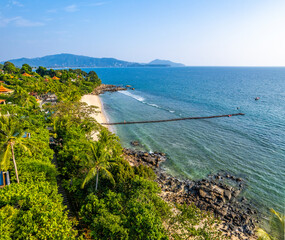 Wall Mural - Aerial view at trisara beach in Bang Tao, Phuket, Thailand