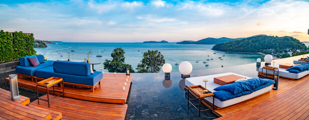 Wall Mural - Rooftop bar view in Ao Yon Yai beach in Phuket, Thailand