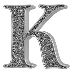 Silver 3D Font Letter J uppercase