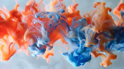 A slow-motion capture of a drop of ink hitting water, spreading out in fluid, organic patterns that seem to bloom like a flower. Abstract Backgrounds Illustration, Minimalism,