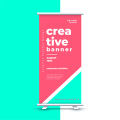 Wall Mural - business rollup standee page template for outdoor advertisement