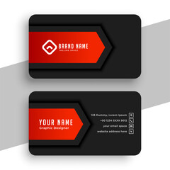 Poster - black and red business identity card layout for company promo