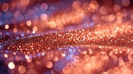 Poster - A close-up of a glittery rose gold surface, with fine sparkles creating a soft, luxurious glow. The color and texture evoke a sense of modern elegance and high-end design. Abstract Backgrounds
