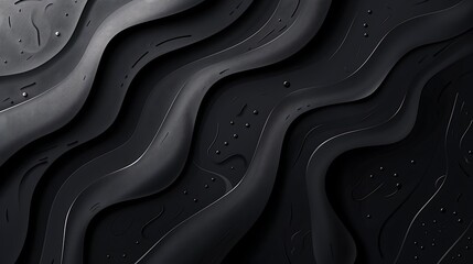 Wall Mural - A black wavy background with white lines