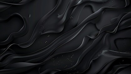 Wall Mural - A black wavy background with white lines