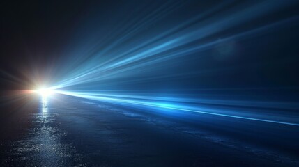 Wall Mural - abstract blue light streaks on a dark background