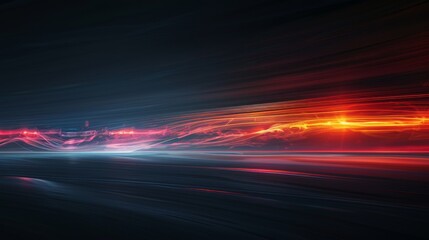Wall Mural - abstract red and orange light streaks