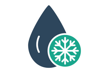 Cold water icon. icon related to cooling. solid icon style. cooling elements vector illustration