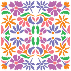 Wall Mural - Ikat beautifully pattern is a traditional local fabric design featuring floral and foliage motifs in continuous ikat patterns. the background is beautifully shaded, suitable for fashion. sweet color.