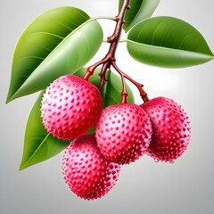 Wall Mural - Litchi isolated on white background